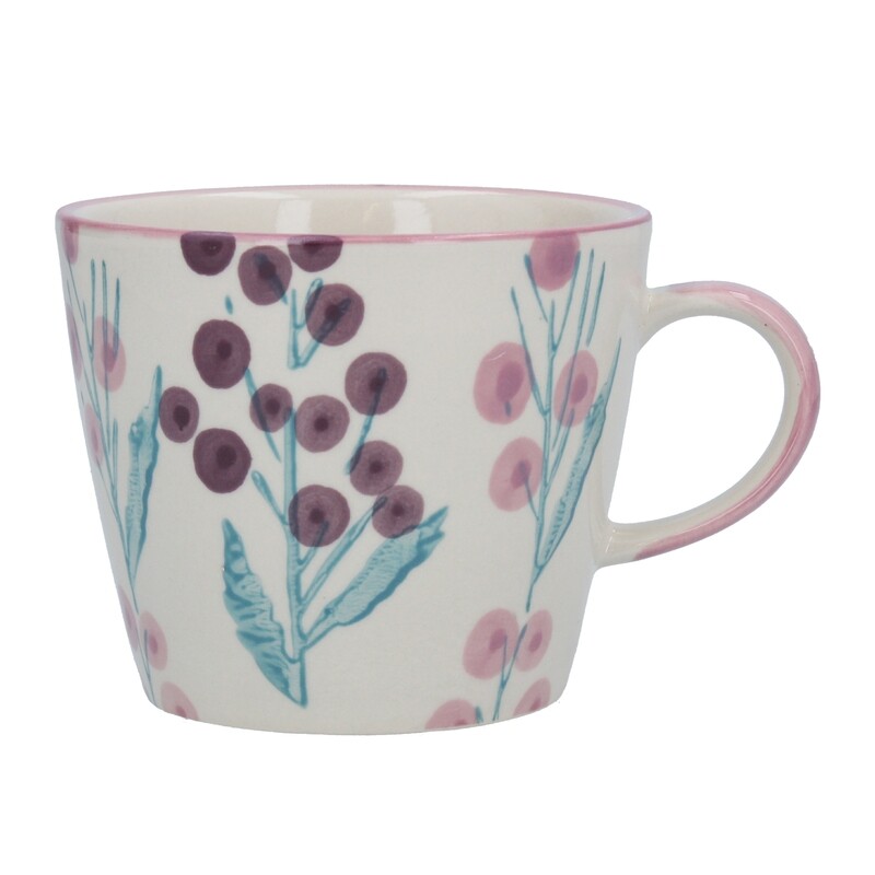 Purple Wattle Ceramic Mug 5x3.75x3.25in  4           