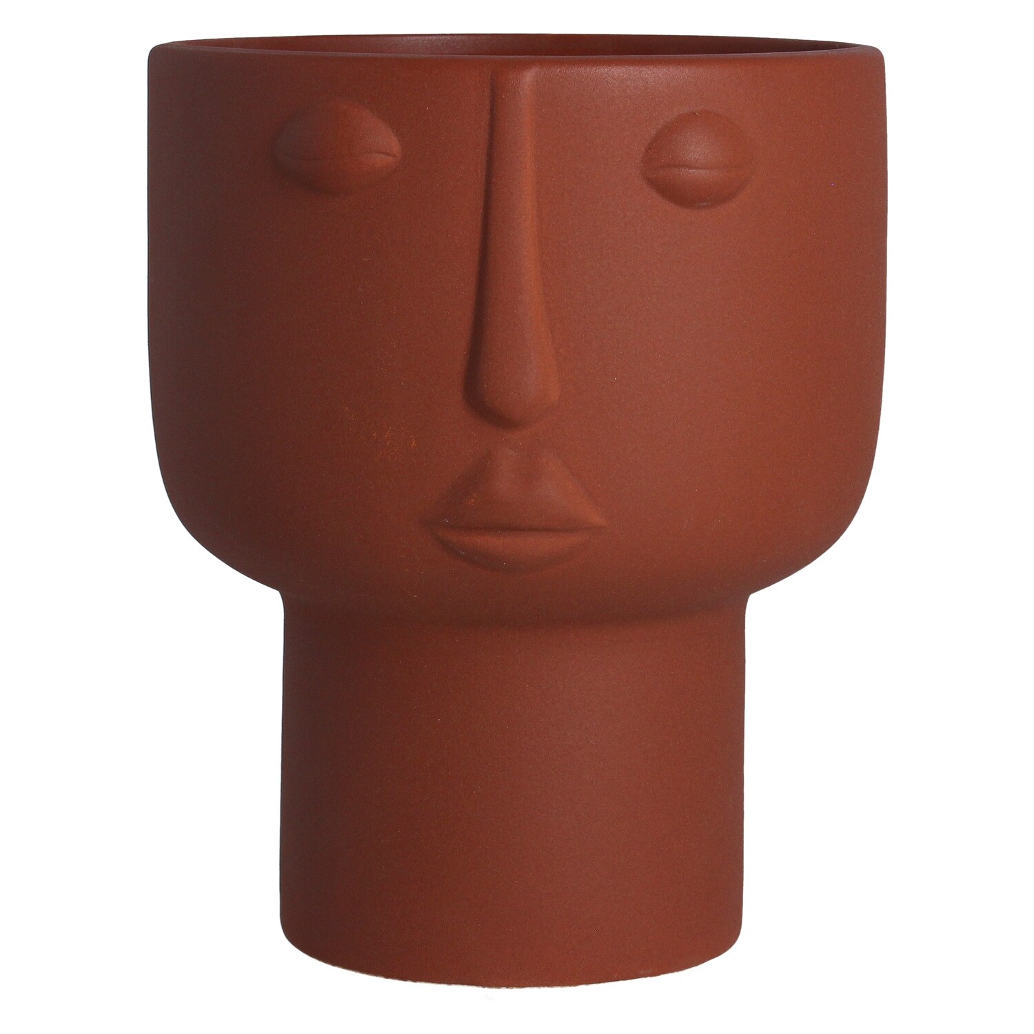 Terracotta Face Pot Cover Ornament, Lrg 8x6.5x7in  2              