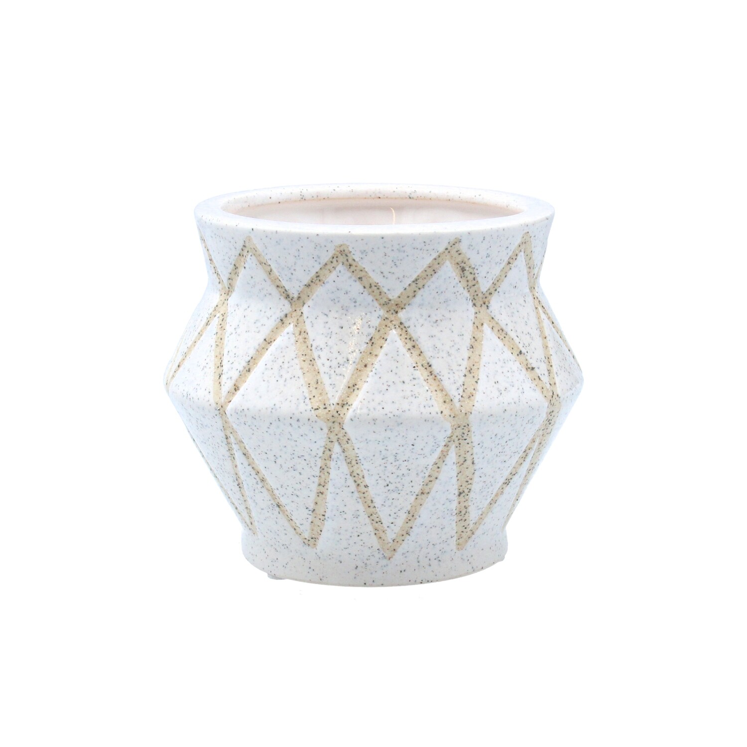 Speckled geodesic ceramic pot cover, sml, 4.8x4.8x4.2 in  6           
