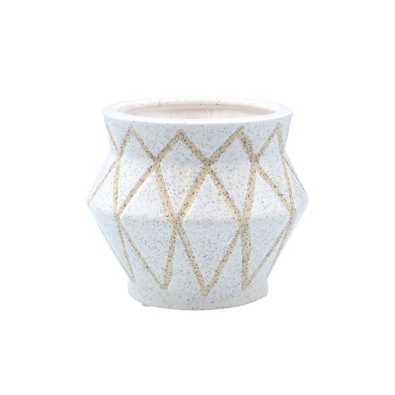 Speckled geodesic ceramic pot cover, sml, 4.8x4.8x4.2 in  6           