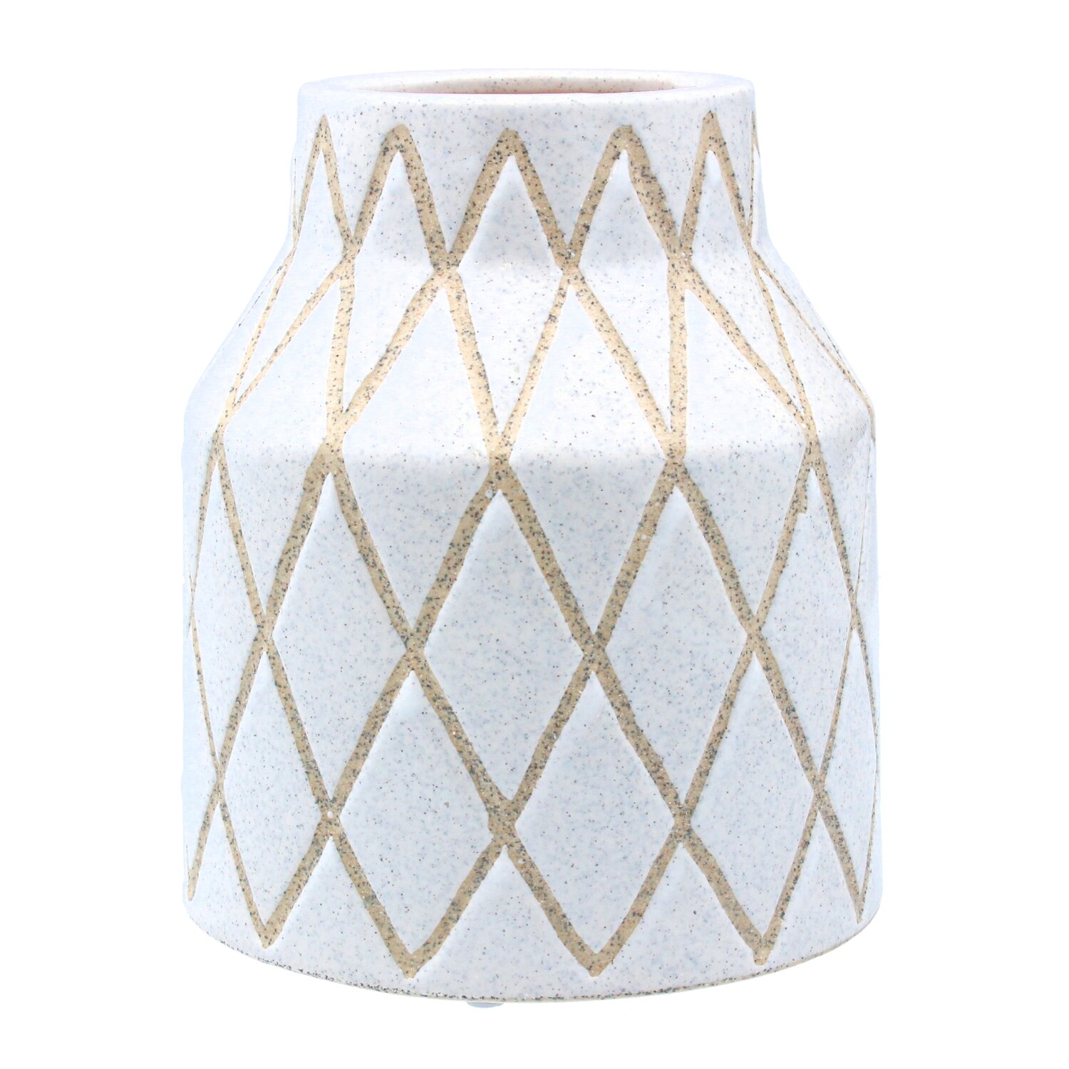 Speckled geodesic ceramic decorative vase,sml, 6.2x6.2x7.25 in  2           