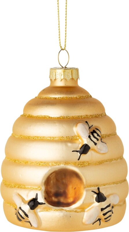 Glass beehive ornament, 3.5 in  12      