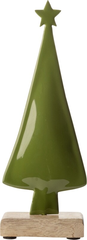 Green enamel metal tree table piece, 8.5 in  4      