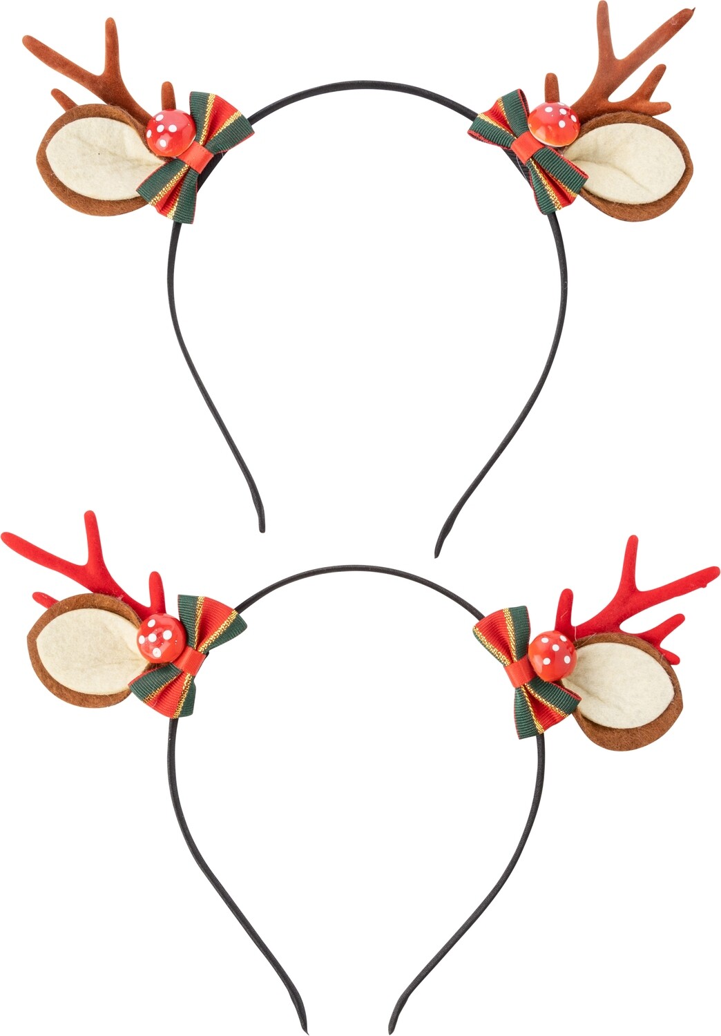 2 Asst&#39;d reindeer antler headbands, 7.5 in  12      
