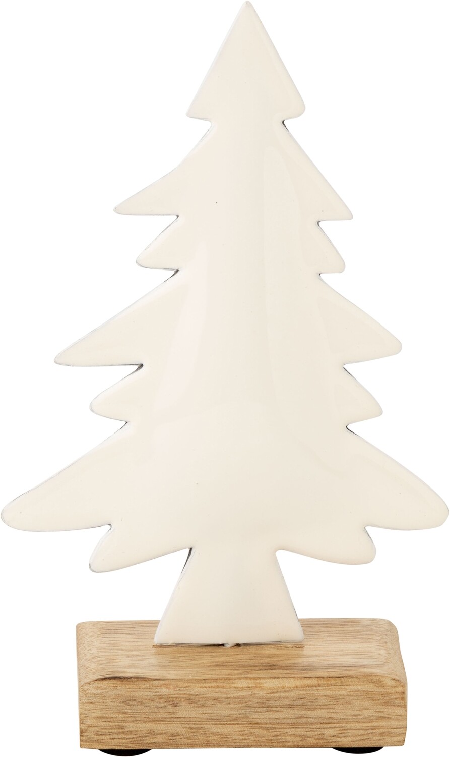 White enamel table top tree on wood base, 6.5 in  8      