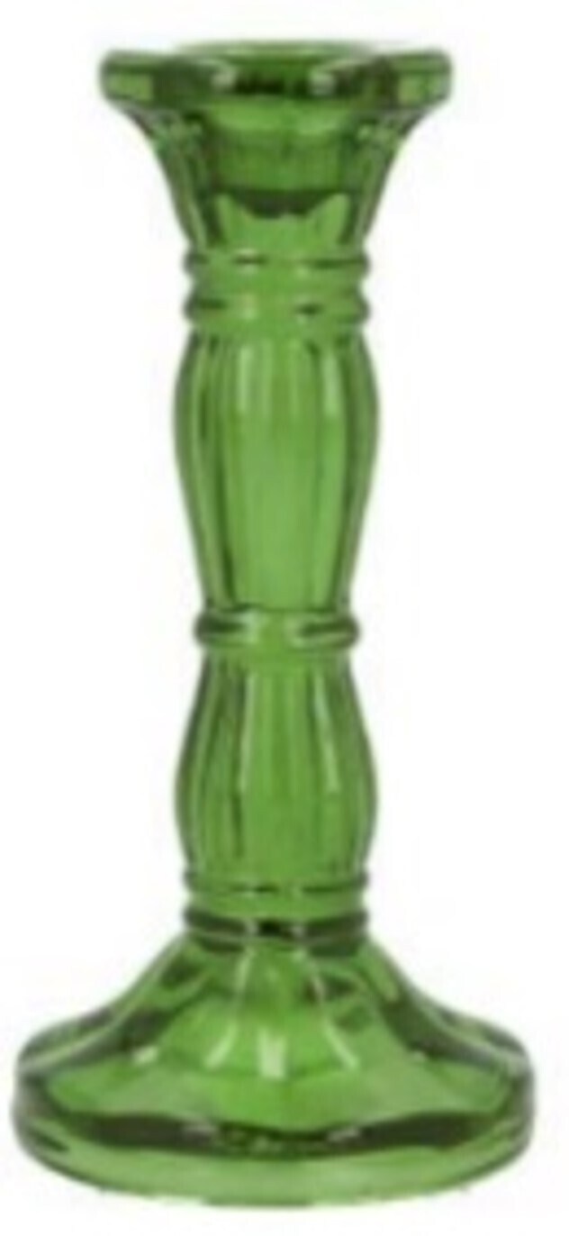 Green molded glass taper holder, 6 in  6            