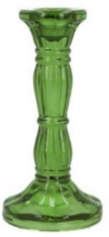 Green molded glass taper holder, 6 in  6            