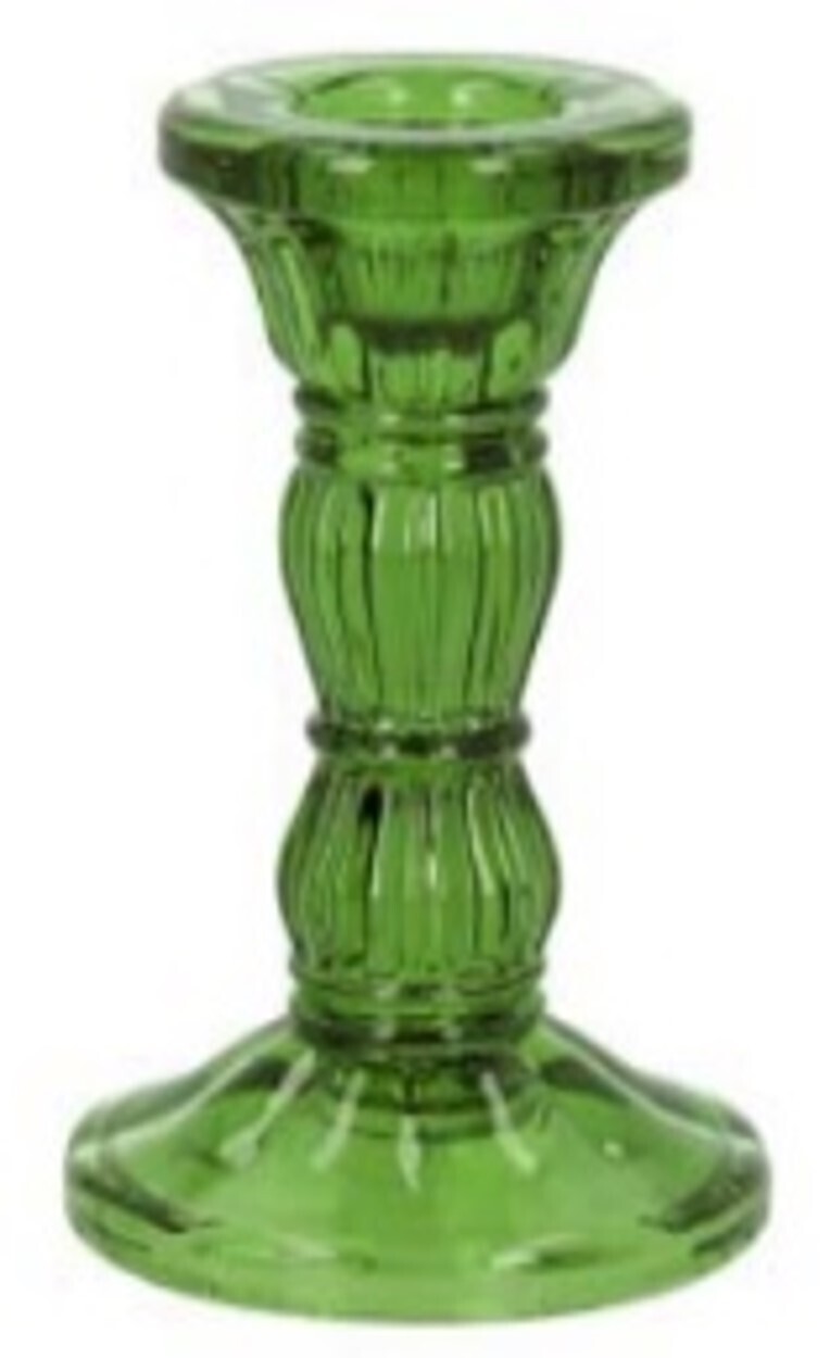 Green molded glass taper holder, 4 in  6            