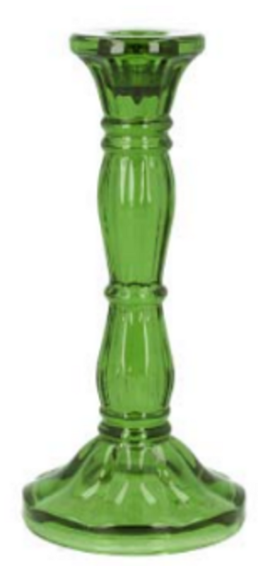 Green molded glass taper holder, 8 in  6            