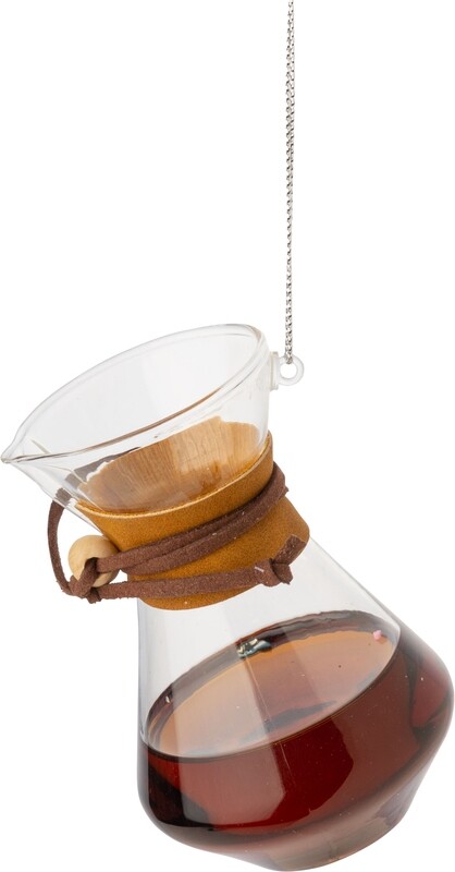 Glass coffee pot ornament, 3.5 in  6      