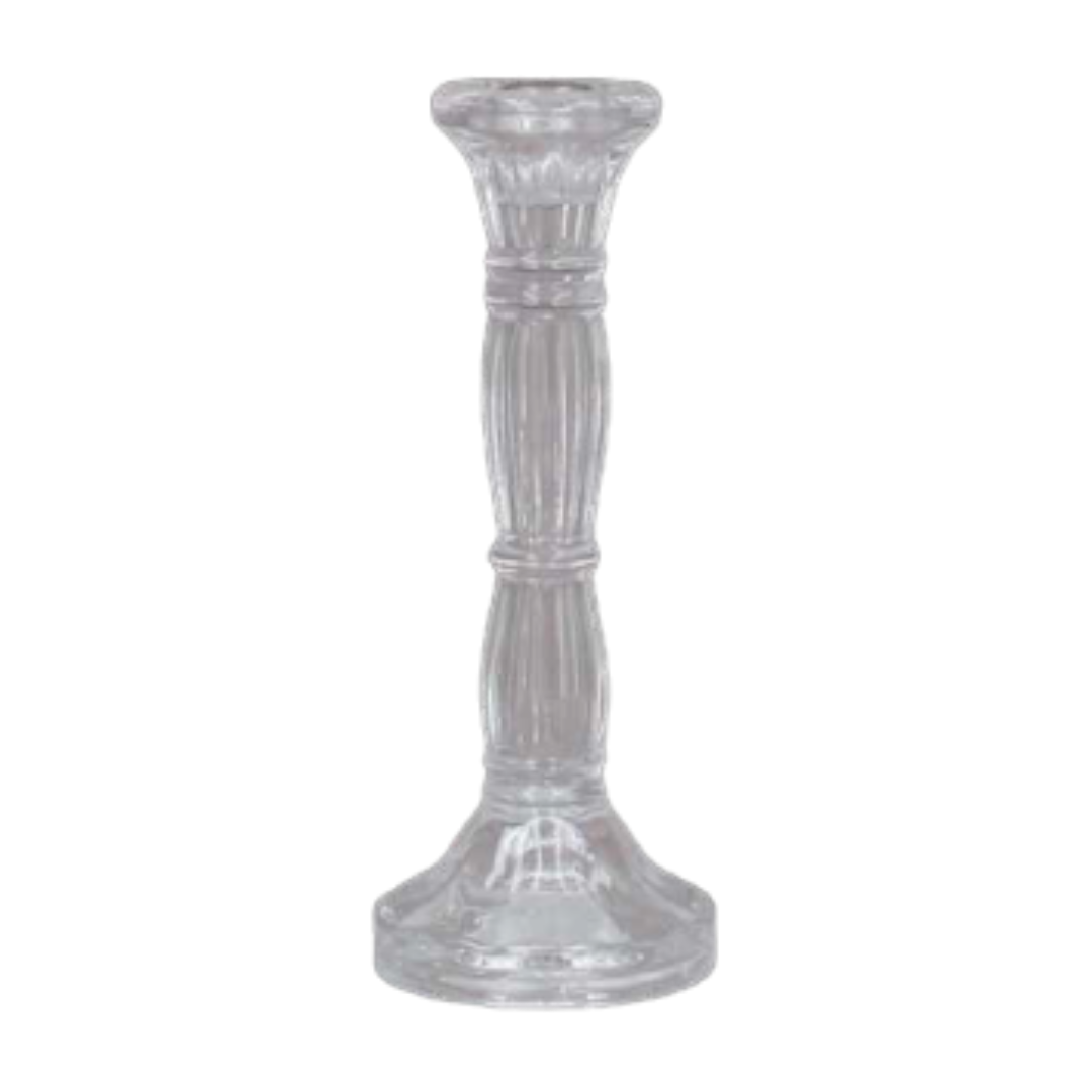 Clear molded glass taper holder, 8 in  6            