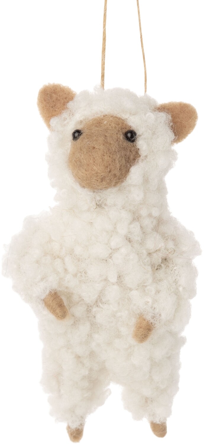 Wooly standing sheep ornament, off white, 4.75 in  6      