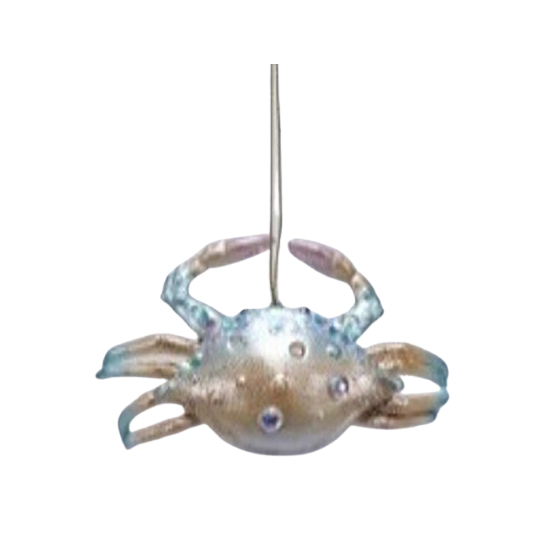 Painted resin crab ornament, 2.75 in  12