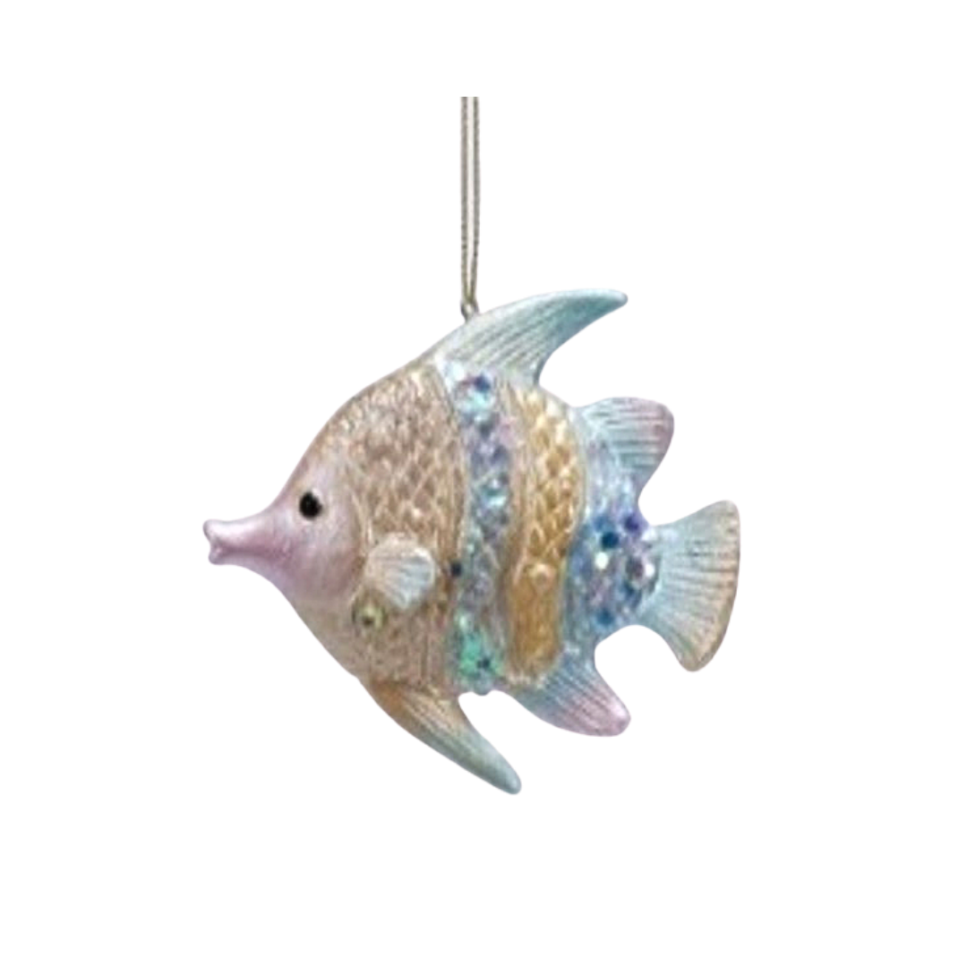 Painted resin tropical fish ornament, 3 in  12            