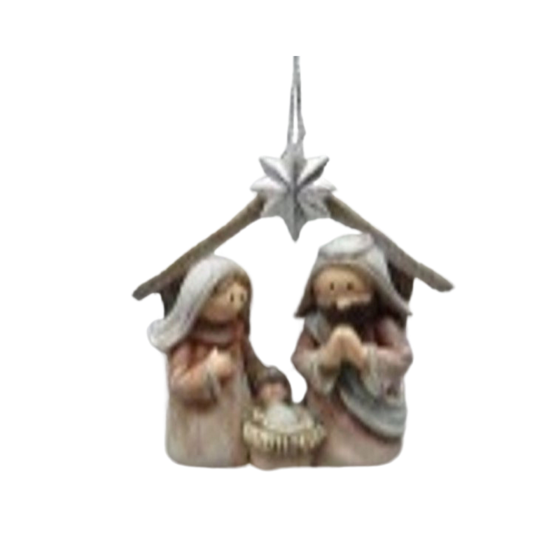 Painted resin mini nativity ornament, 2 in  12            
