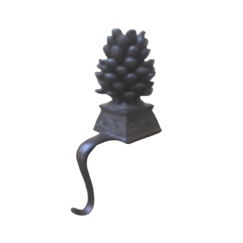 Cast iron pine cone stocking holder, 8x4 in  3      