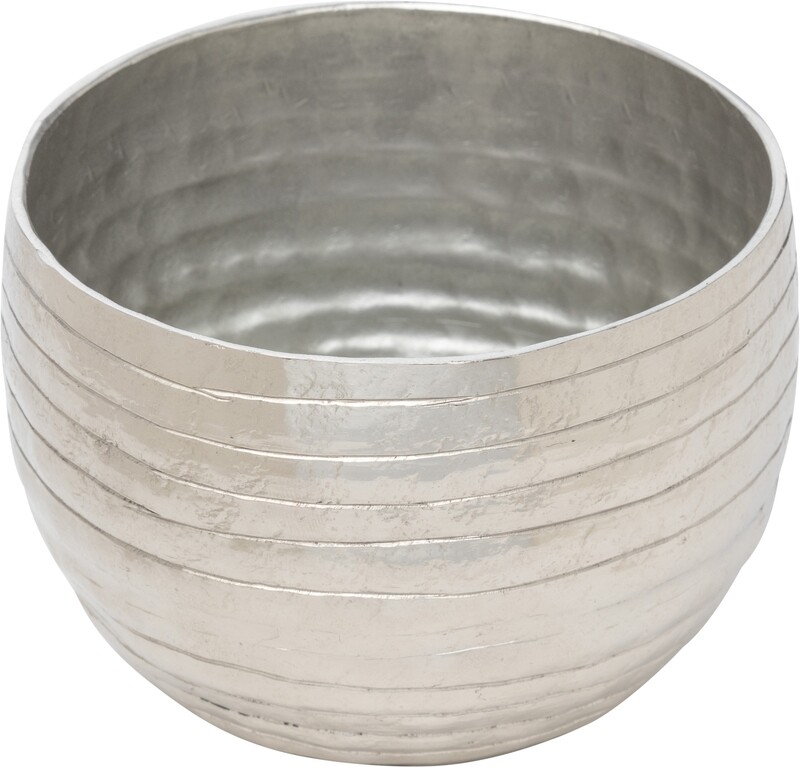 Hammered aluminum bowl, silver finish, 5x3.5 in  4           