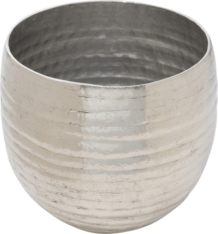 Hammered aluminum bowl, silver finish, 6.3x5.5 in  4           