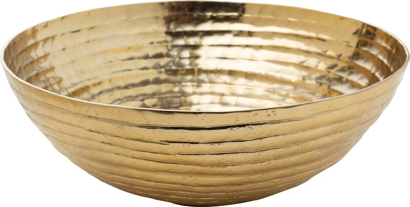 Hammered aluminum decorative bowl, gold finish, 9x3 in  2           