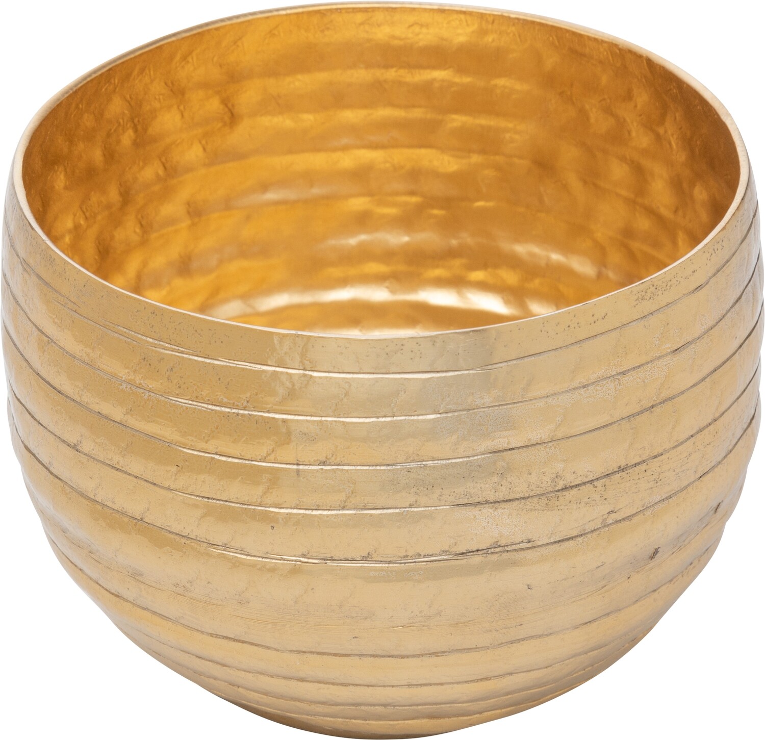 Hammered aluminum bowl, gold finish, 5x3.5 in  4            -S03/25