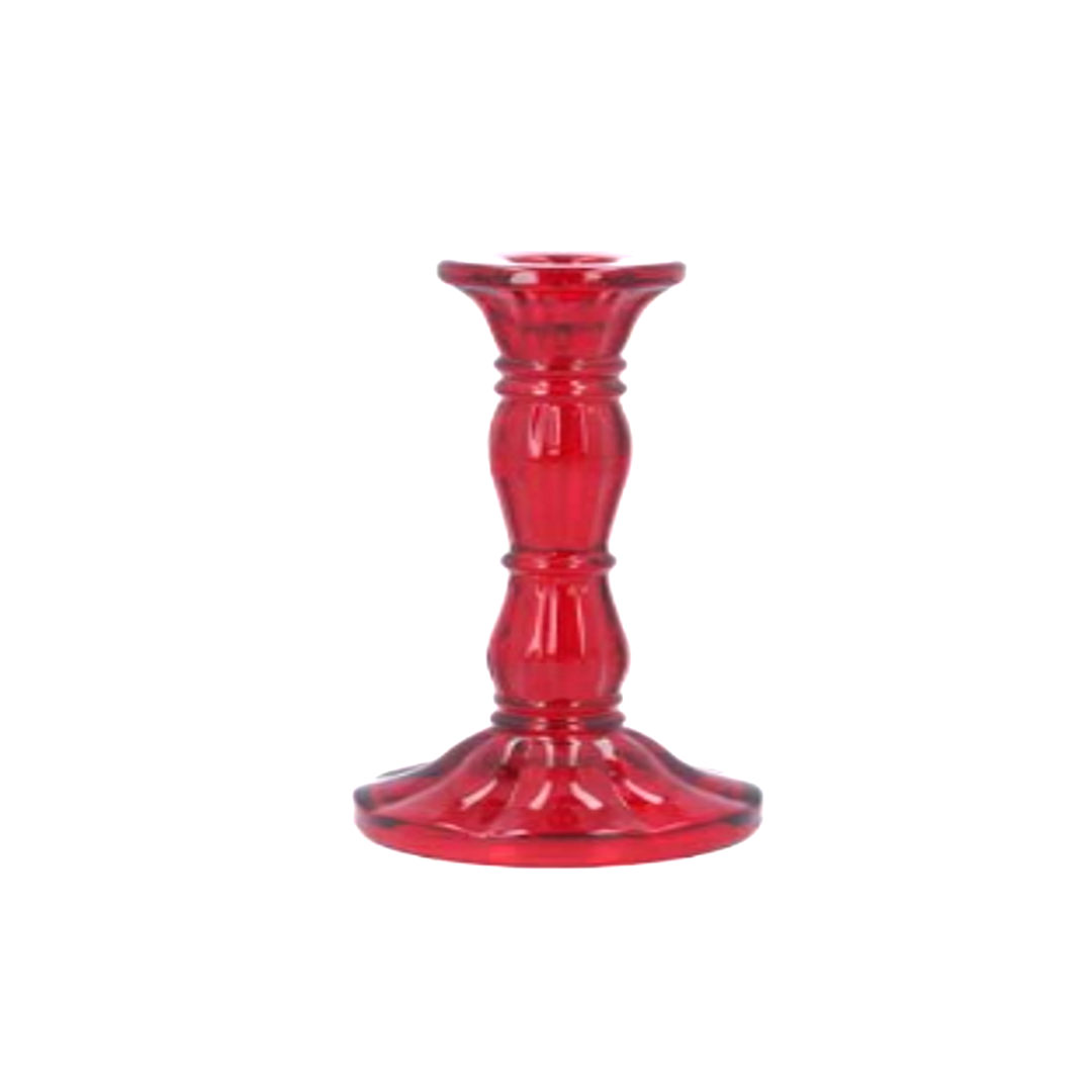 Red molded glass taper holder, 4 in  6      