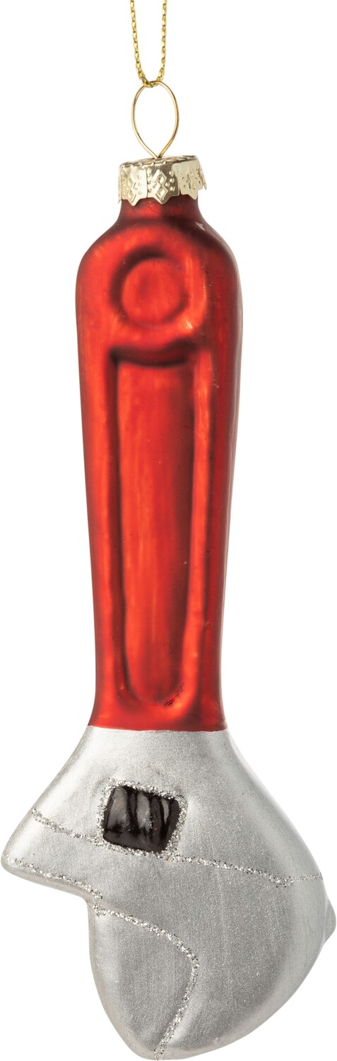 Glass adjustable wrench ornament, 5 in  12            