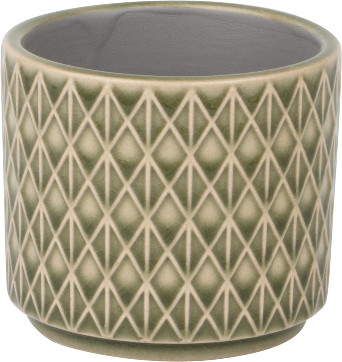 Diamond pattern ceramic pot cover, pale green, 3x3x2.75 in  8              