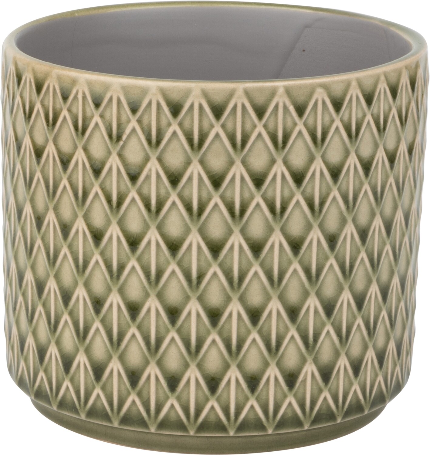 Diamond pattern ceramic pot cover, pale green, 5.5x5.5x5 in  6              