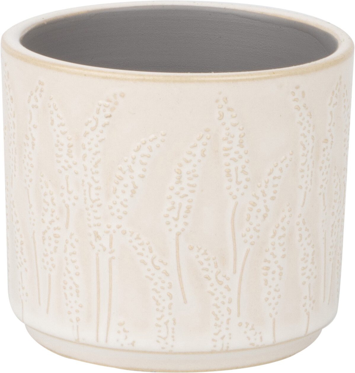 Floral stem pattern ceramic pot cover, off white beige, 3x3x2.75 in  8                    