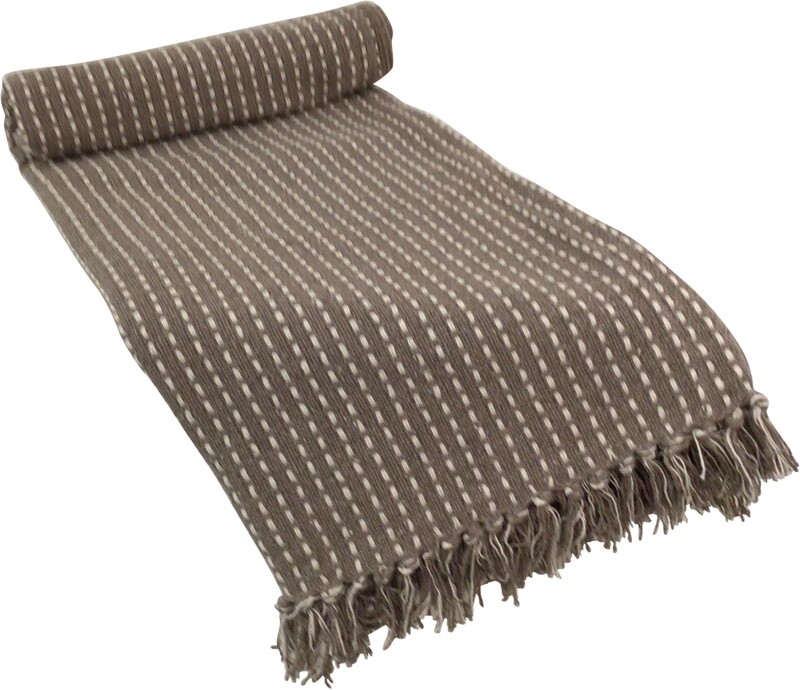 Pick stitch woven throw, taupe 80% cotton, 20% polyester, 50x60 in  4              