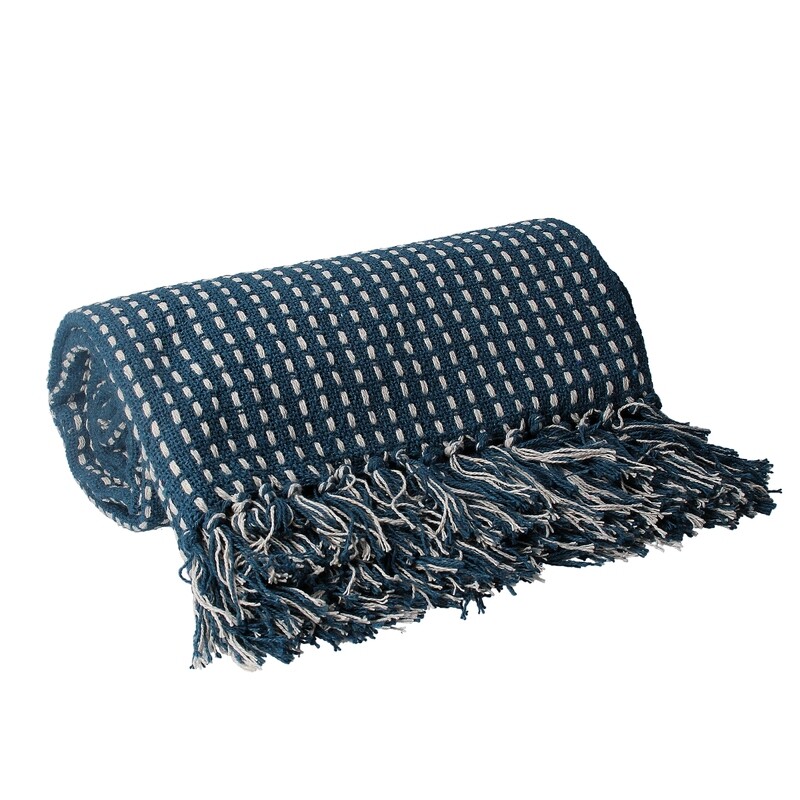 Pick stitch woven throw, teal green 80% cotton, 20% polyester, 50x60 in  4              