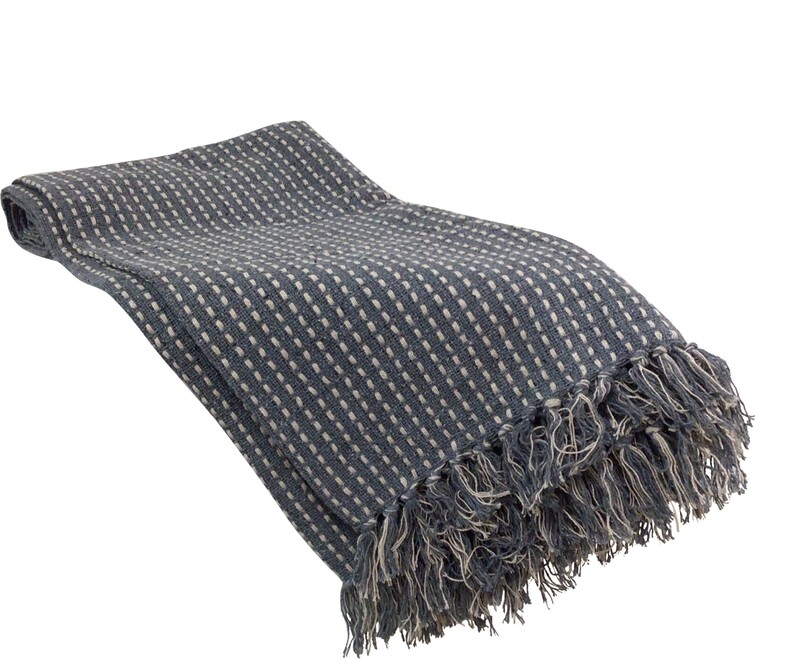 Pick stitch woven throw, charcoal grey 80% cotton, 20% polyester, 50x60 in  4              