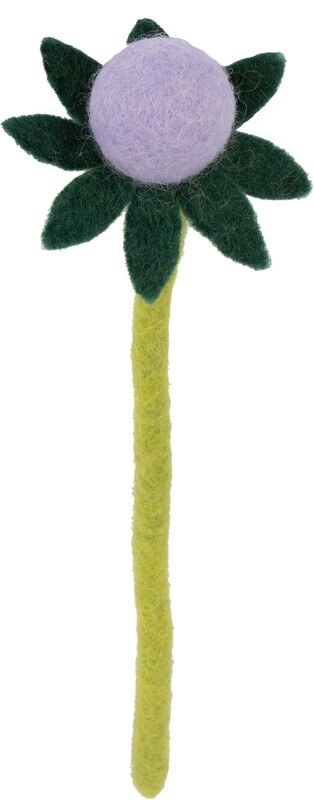 Felt stem, lavender bud with green petals, 7.5 in  12       