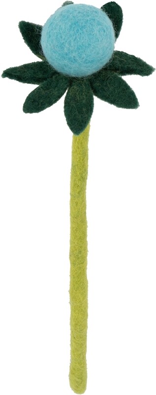 Felt stem, pale blue bud with green petals, 7.5 in  12       