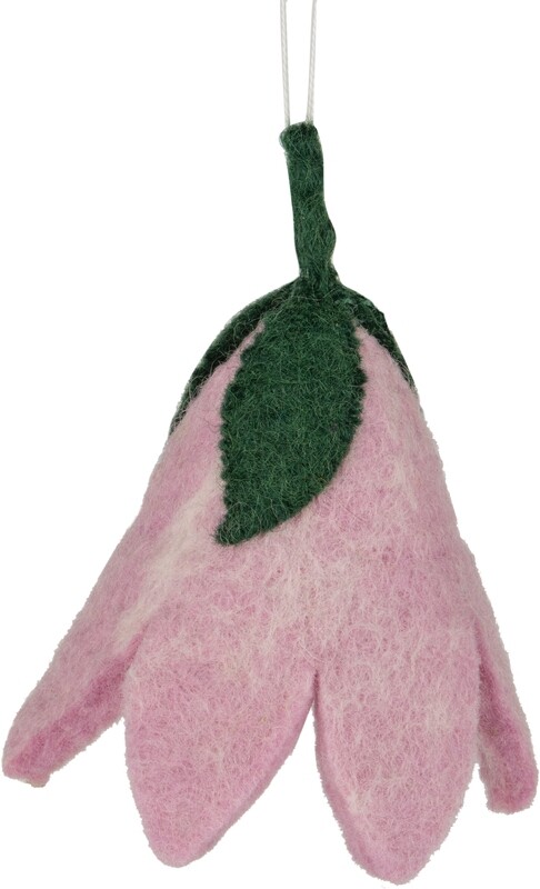 Felt flower shape egg cozy/ornament, pale pink, 4 in  12       
