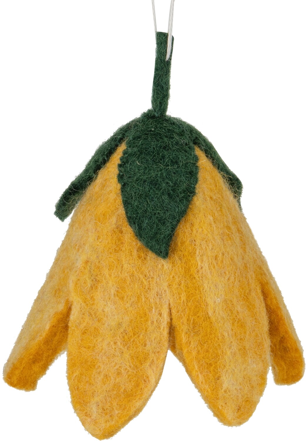 Felt flower shape egg cozy/ornament, pale yellow 4 in  12       