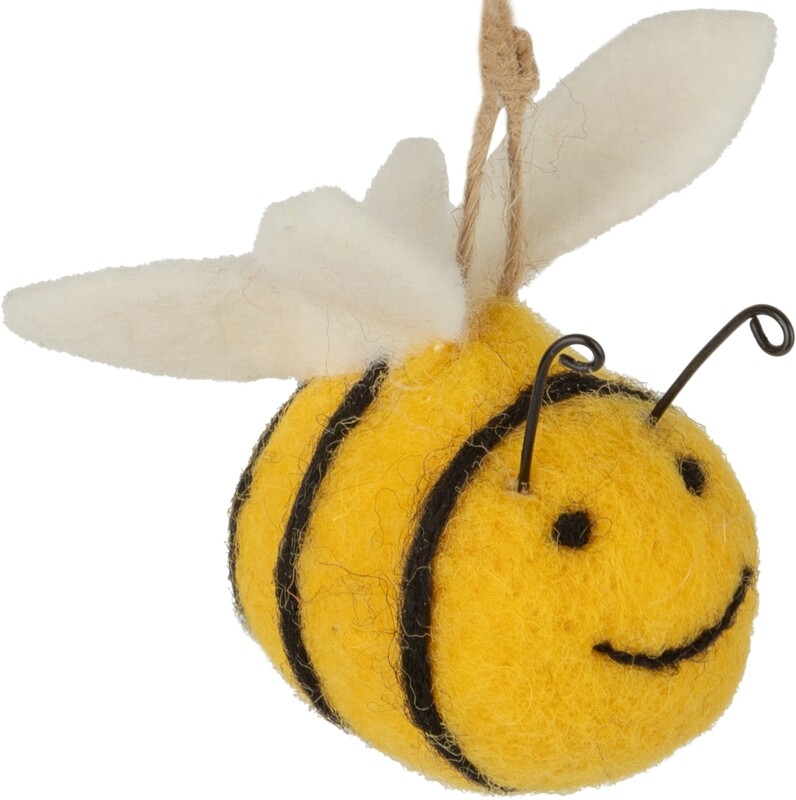 Felt bee ornament, 2 in  12      