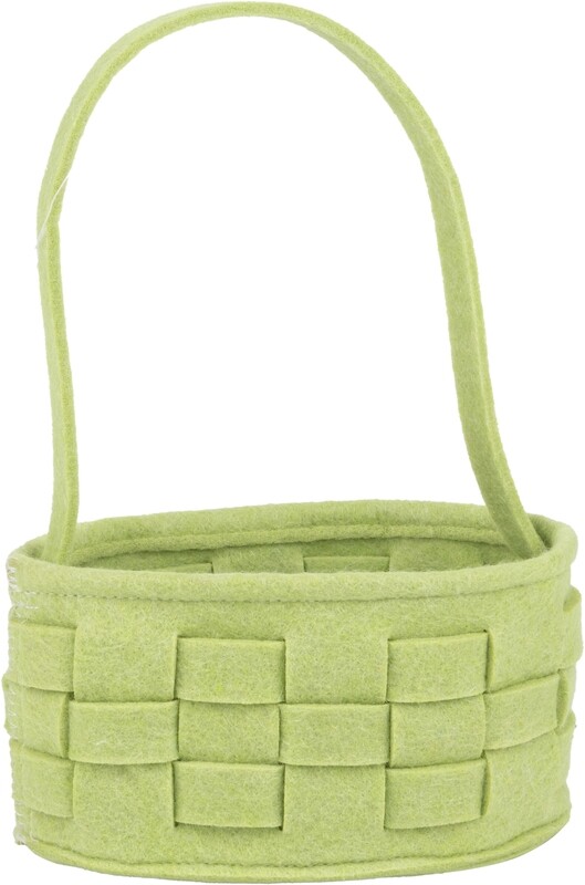 Felt woven Easter basket, green, 9x6 in  12       
