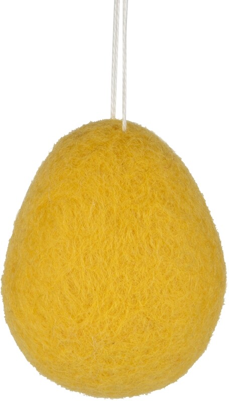 Felt egg ornament, yellow, 2.4 in  24       