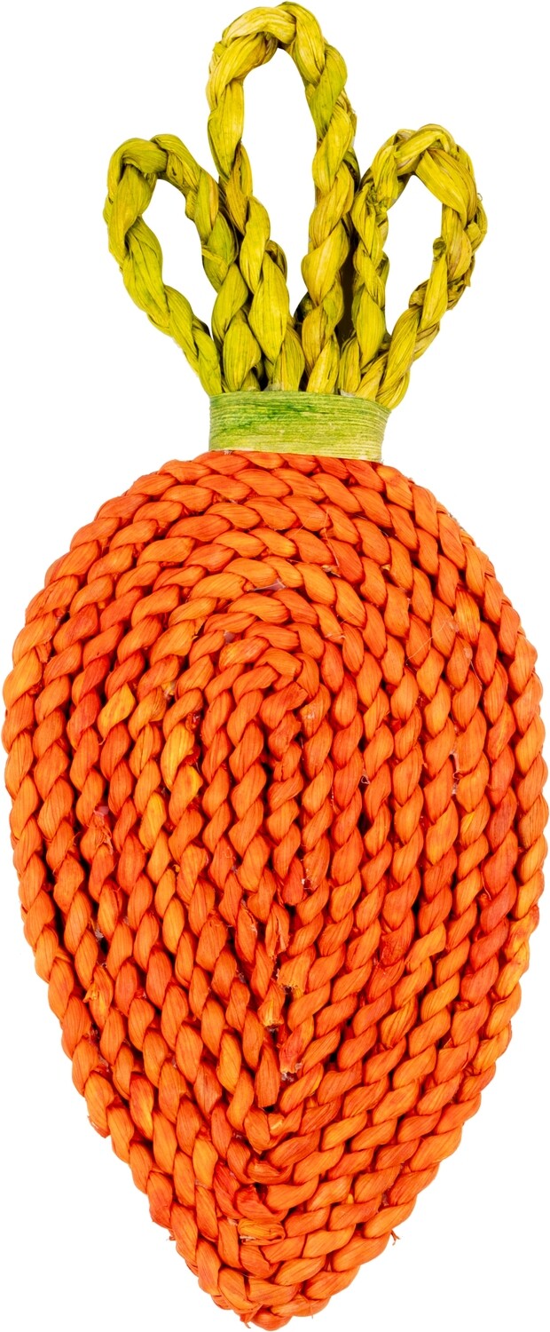 Cord carrot decoration/table piece, orange with green braided cord stem, 14.5 in  6       