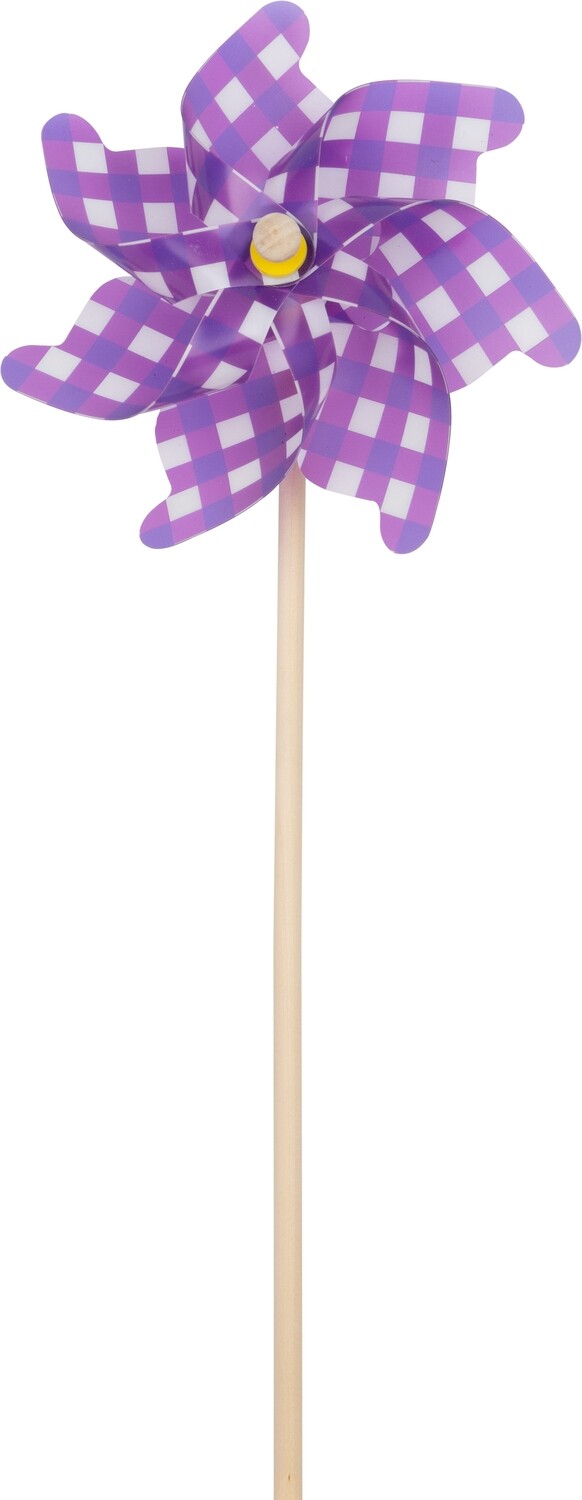 Dark purple plastic pinwheel with white polka dots, 21 in  24       