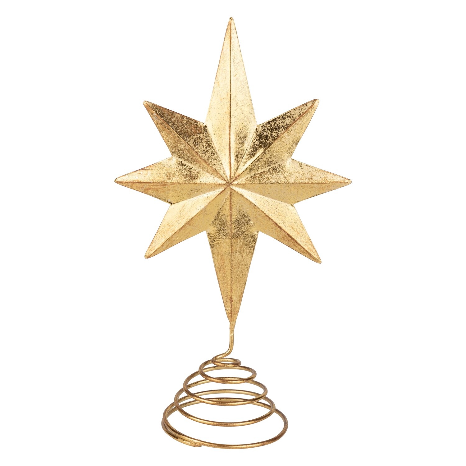 Metal Moravian star tree topper, gold, 15.5 in  2 -Z08 -25NP -S04/25