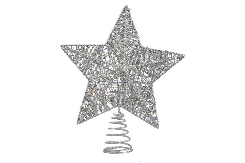 Wire star tree topper, silver, 7 in  6            