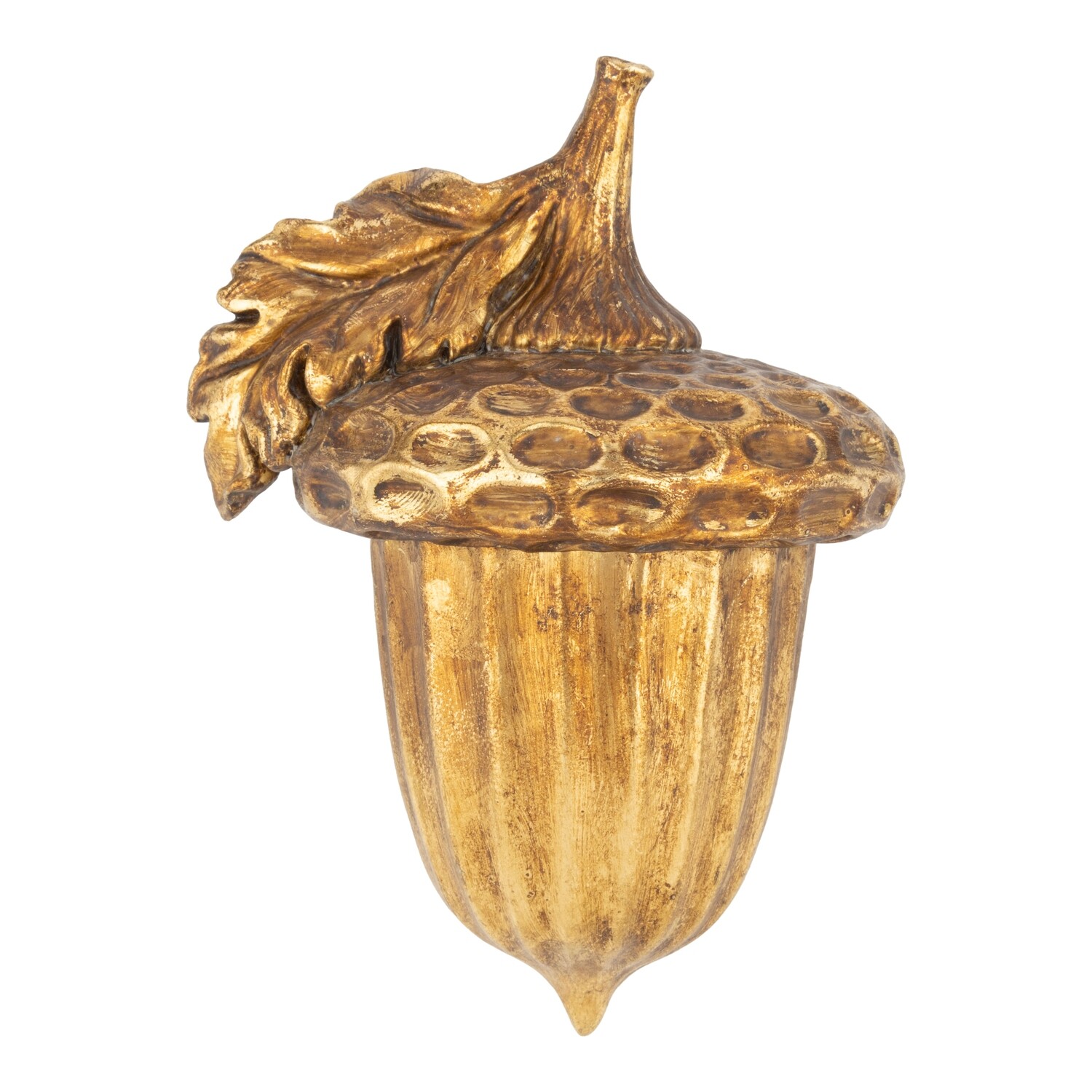 Resin acorn table piece, antique gold, 7 in  6            
