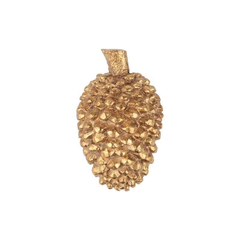 Resin pinecone table piece, antique gold, 6.5 in  6            