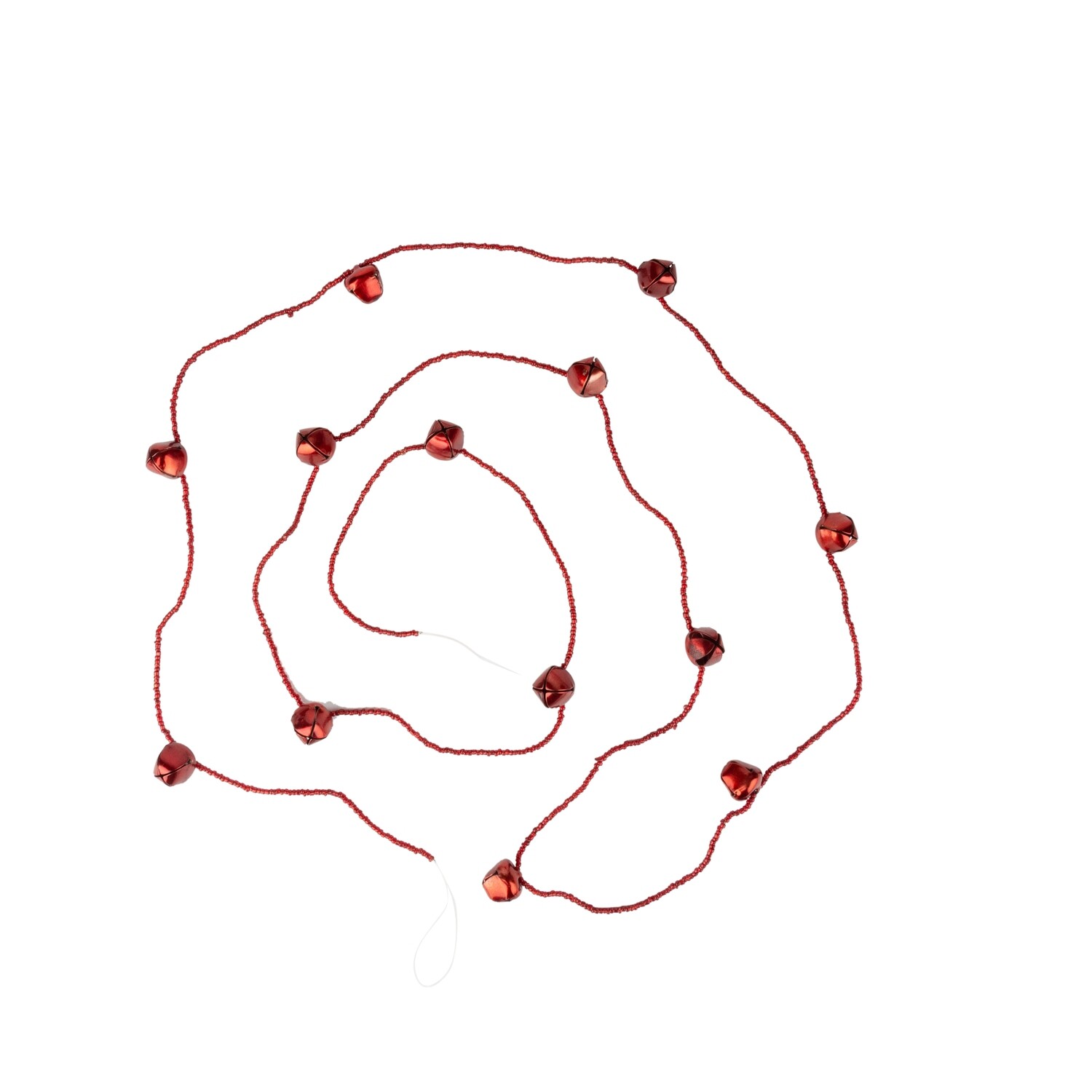 Metal bell and bead red garland, 69 in  12            