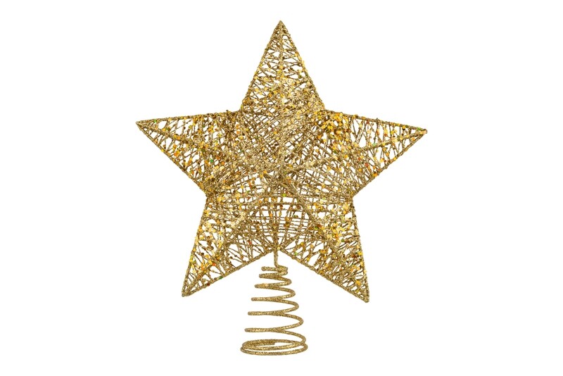Wire star tree topper, gold, 7 in  6            