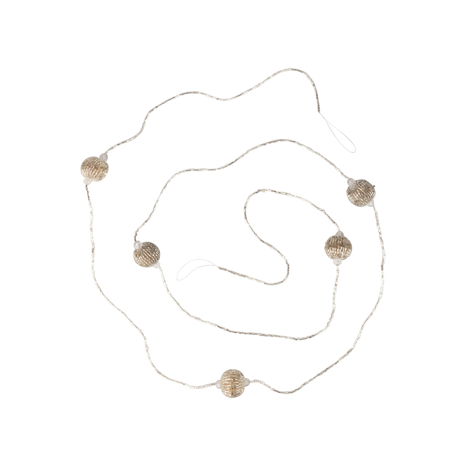 Small glass bead silver ball  Christmas tree garland, 65 in  12            