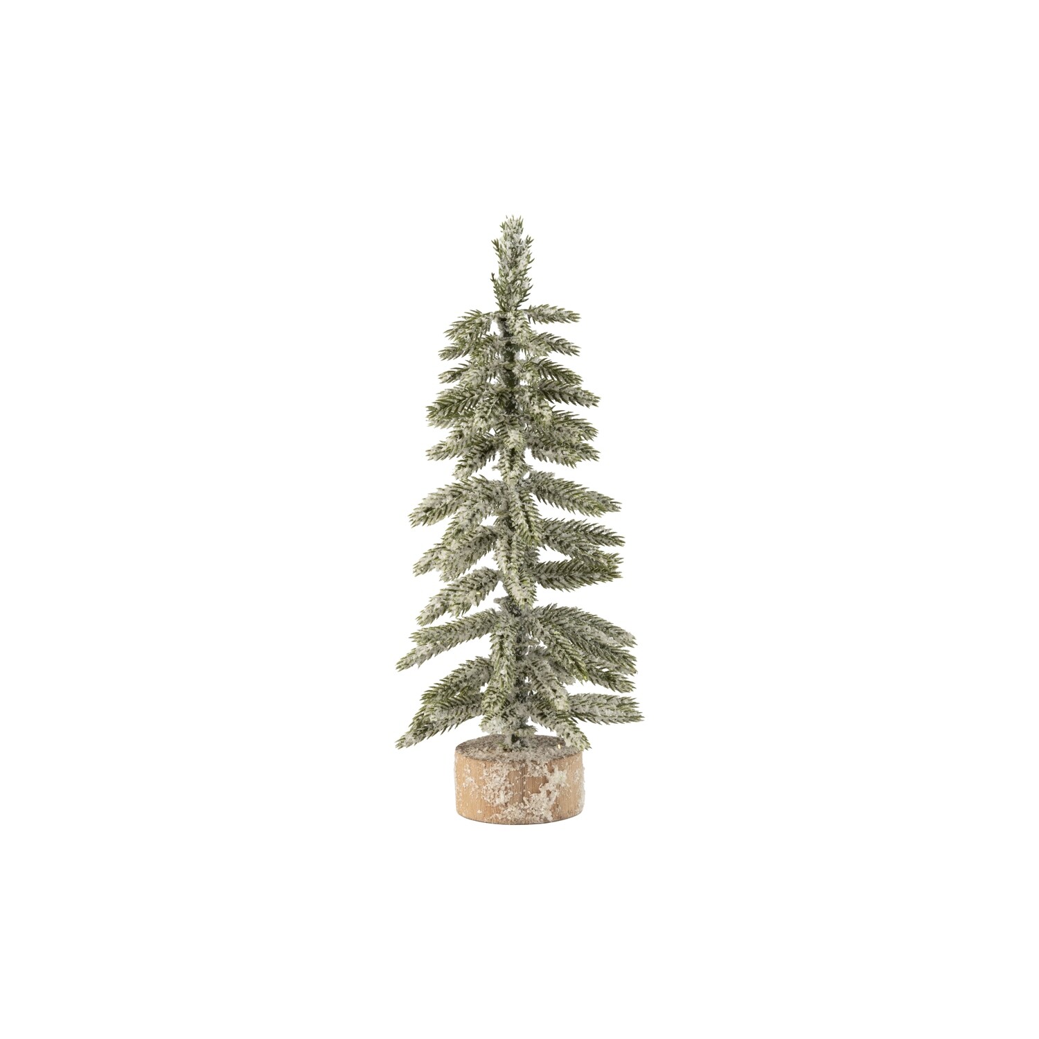White snow finish green branch table top tree on wood base, 12 in  6      