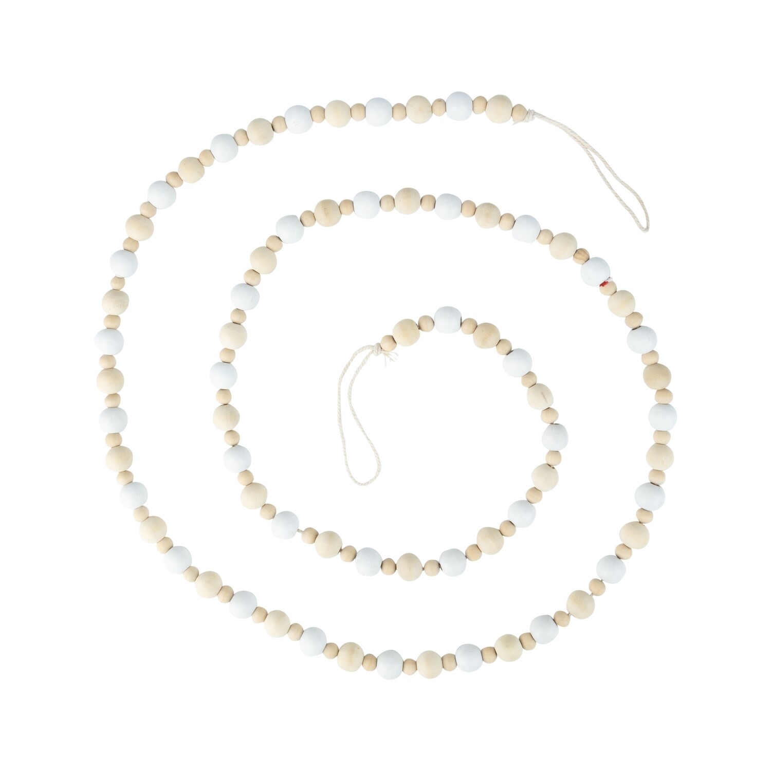 White and natural wood bead garland, 70 in  12            